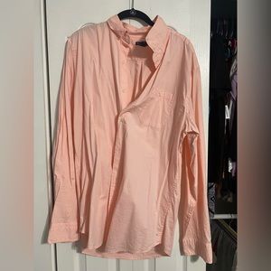 Mens Express slim fit salmon button down.